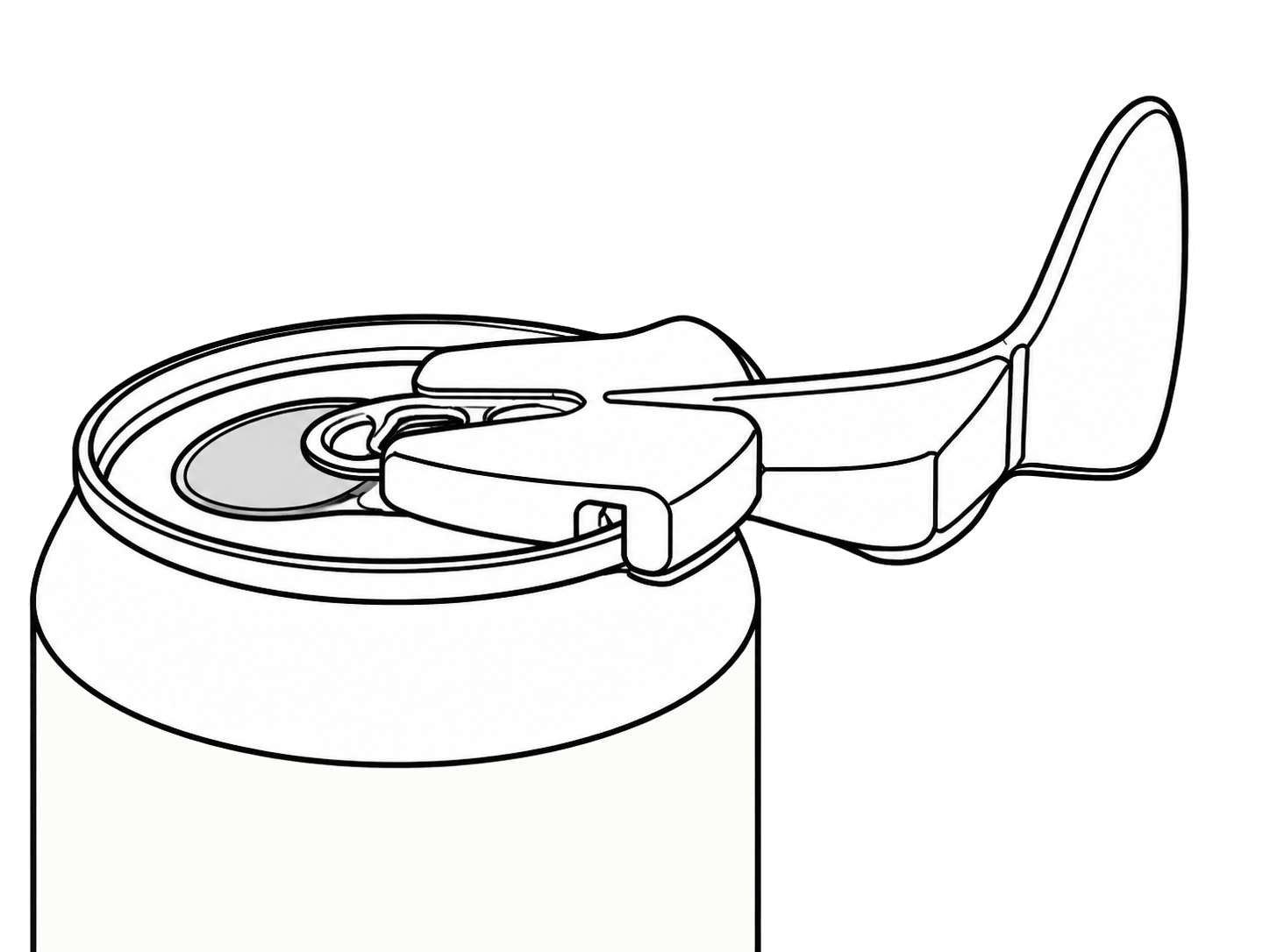 Line illustration of Coinzy attached to a can rim